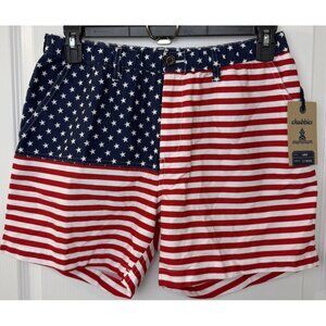 Chubbies Mens Large Shorts 5.5" Originals Printed Twill The Mericas USA Flag NWT